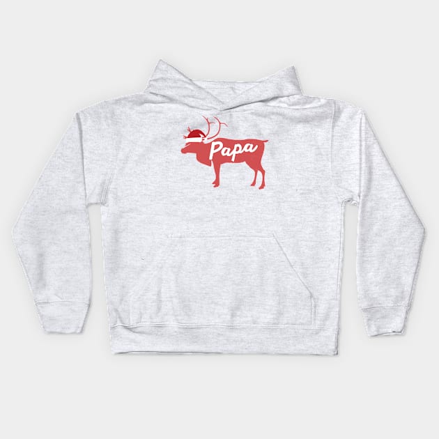 Papa Father Dad Reindeer Family Group Christmas Eve Matching Kids Hoodie by Freid